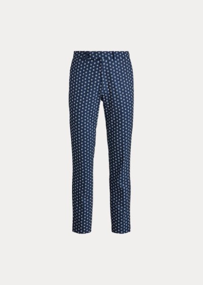 Pantalones Ralph Lauren Hombre Azul Marino / Blancos - Tailored Fit Stretch - YAMGB8534